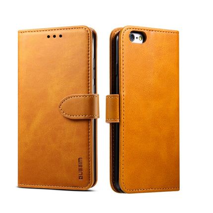For iPhone 6 GUSSIM Magnetic Horizontal Flip Leather Case with Holder & Card Slots & & Wallet(Yellow)-garmade.com