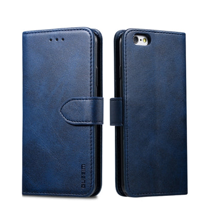 For iPhone 6 Plus GUSSIM Magnetic Horizontal Flip Leather Case with Holder & Card Slots & & Wallet(Blue)-garmade.com