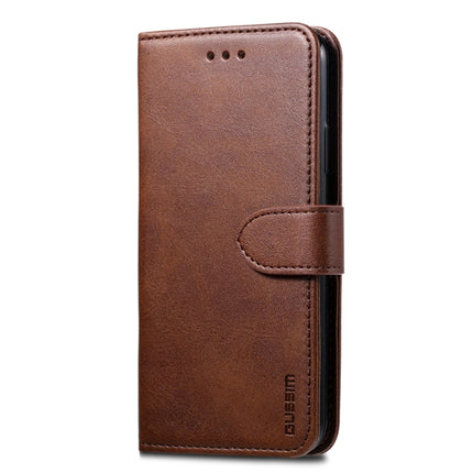 For iPhone XS Max GUSSIM Magnetic Horizontal Flip Leather Case with Holder & Card Slots & & Wallet(Brown)-garmade.com