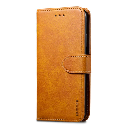 For iPhone XS Max GUSSIM Magnetic Horizontal Flip Leather Case with Holder & Card Slots & & Wallet(Yellow)-garmade.com