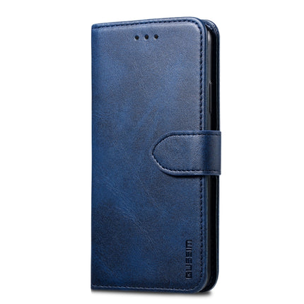 For iPhone XR GUSSIM Magnetic Horizontal Flip Leather Case with Holder & Card Slots & & Wallet(Blue)-garmade.com