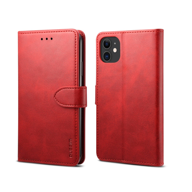 For iPhone 11 Pro GUSSIM Magnetic Horizontal Flip Leather Case with Holder & Card Slots & & Wallet(Red)-garmade.com
