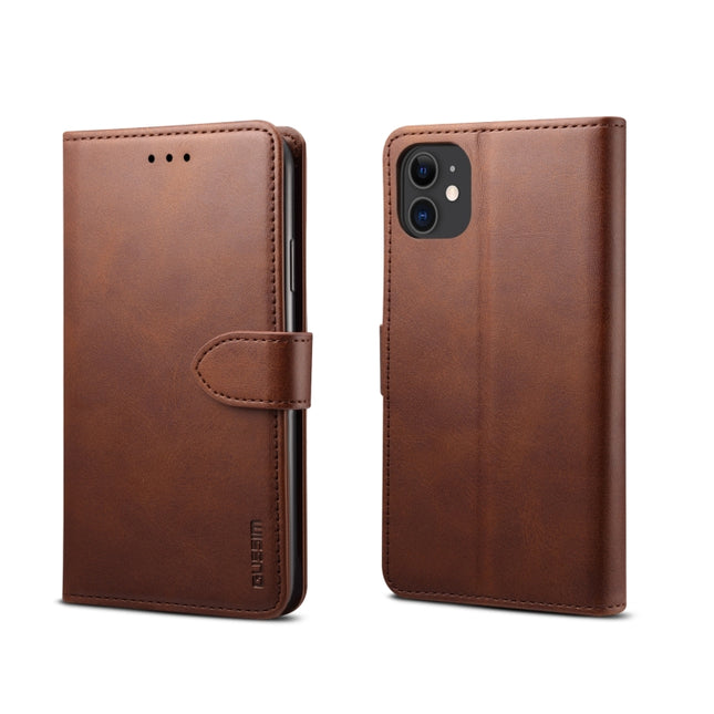 For iPhone 11 Pro GUSSIM Magnetic Horizontal Flip Leather Case with Holder & Card Slots & & Wallet(Brown)-garmade.com