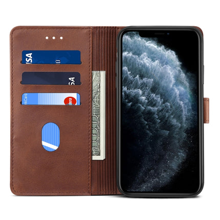 For iPhone 11 Pro Max GUSSIM Magnetic Horizontal Flip Leather Case with Holder & Card Slots & & Wallet(Brown)-garmade.com