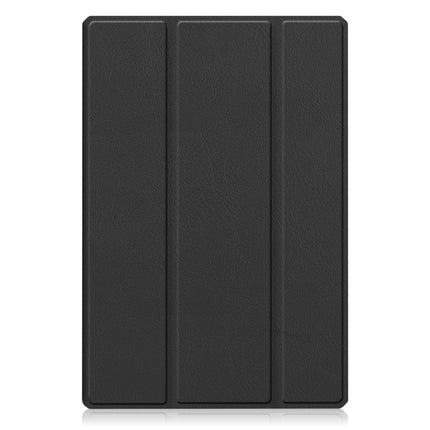 For Samsung Galaxy Tab A8 2021 SM-X205 3-Fold Holder Leather Tablet Case(Black)-garmade.com