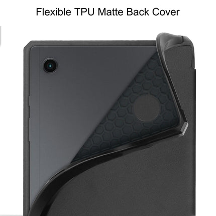 For Samsung Galaxy Tab A8 2021 SM-X205 3-Fold Holder Leather Tablet Case(Black)-garmade.com