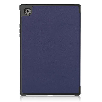 For Samsung Galaxy Tab A8 2021 SM-X205 3-Fold Holder Leather Tablet Case(Dark Blue)-garmade.com