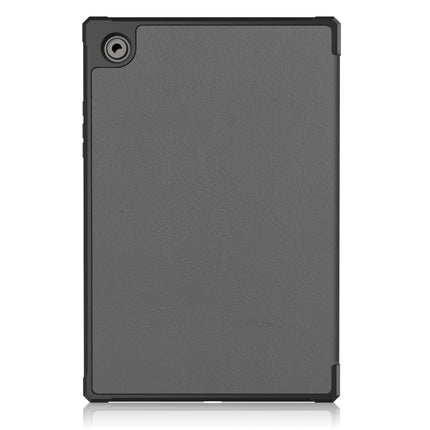 For Samsung Galaxy Tab A8 2021 SM-X205 3-Fold Holder Leather Tablet Case(Grey)-garmade.com