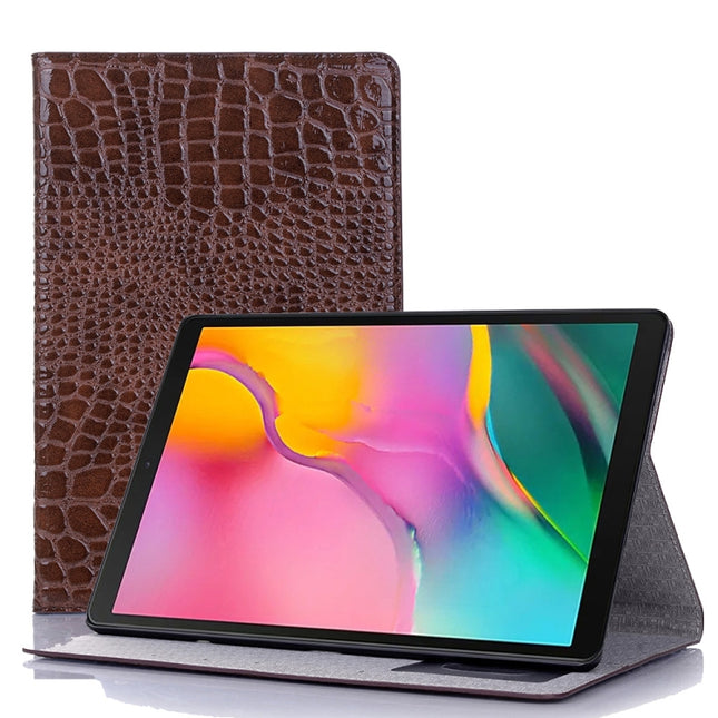 For Samsung Galaxy Tab A7 Lite T220/T225 Crocodile Texture Leather Tablet Case(Brown)-garmade.com