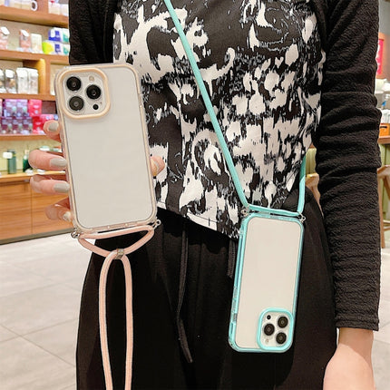 3 In 1 PC + TPU Transparent Phone Case For iPhone 13 mini(Pink)-garmade.com