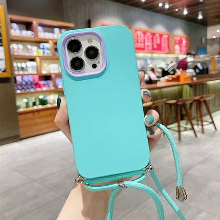 3 In 1 PC + TPU Solid Color Phone Case For iPhone 13 mini(Mint Green)-garmade.com