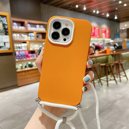 3 In 1 PC + TPU Solid Color Phone Case For iPhone 13 mini(Orange)-garmade.com