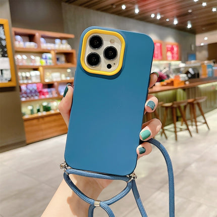 3 In 1 PC + TPU Solid Color Phone Case For iPhone 13 mini(Blue)-garmade.com