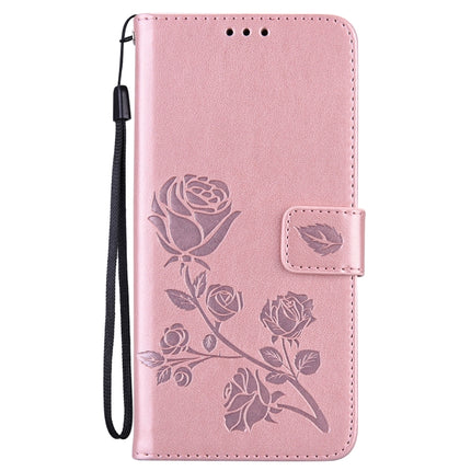 For Samsung Galaxy S22 5G Rose Embossed Leather Phone Case(Rose Gold)-garmade.com