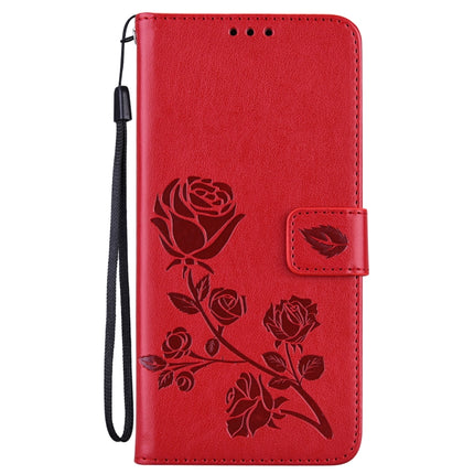 For Samsung Galaxy S22+ 5G Rose Embossed Leather Phone Case(Red)-garmade.com