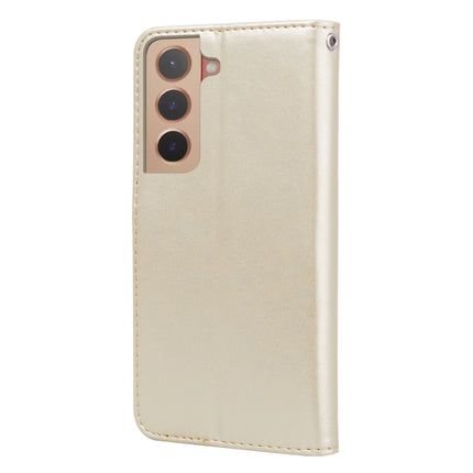For Samsung Galaxy S22+ 5G Rose Embossed Leather Phone Case(Gold)-garmade.com