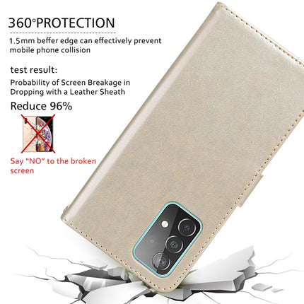 For Samsung Galaxy S22+ 5G Rose Embossed Leather Phone Case(Gold)-garmade.com