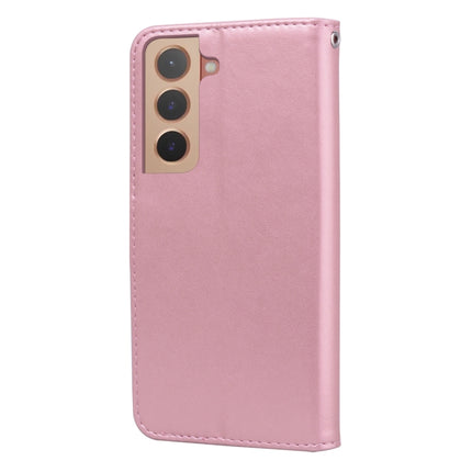 For Samsung Galaxy S22+ 5G Rose Embossed Leather Phone Case(Rose Gold)-garmade.com