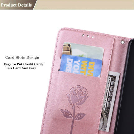 For Samsung Galaxy S22+ 5G Rose Embossed Leather Phone Case(Rose Gold)-garmade.com