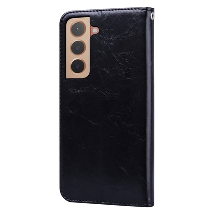 For Samsung Galaxy S22 5G Oil Wax Texture Leather Phone Case(Black)-garmade.com