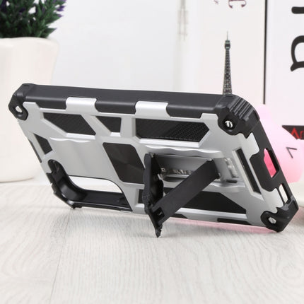 For Samsung Galaxy S22 5G Shockproof TPU + PC Magnetic Protective Phone Case with Holder(Silver)-garmade.com