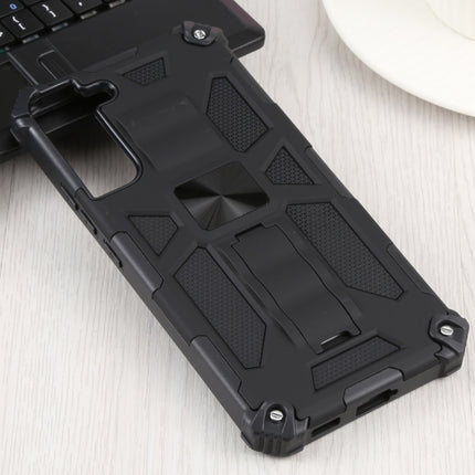 For Samsung Galaxy S22+ 5G Shockproof TPU + PC Magnetic Protective Phone Case with Holder(Black)-garmade.com