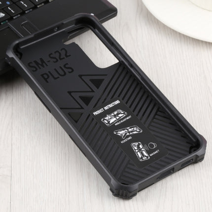 For Samsung Galaxy S22+ 5G Shockproof TPU + PC Magnetic Protective Phone Case with Holder(Black)-garmade.com