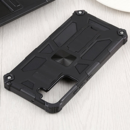 For Samsung Galaxy S22+ 5G Shockproof TPU + PC Magnetic Protective Phone Case with Holder(Black)-garmade.com