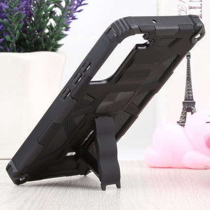 For Samsung Galaxy S22+ 5G Shockproof TPU + PC Magnetic Protective Phone Case with Holder(Black)-garmade.com
