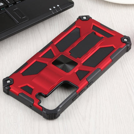 For Samsung Galaxy S22+ 5G Shockproof TPU + PC Magnetic Protective Phone Case with Holder(Red)-garmade.com