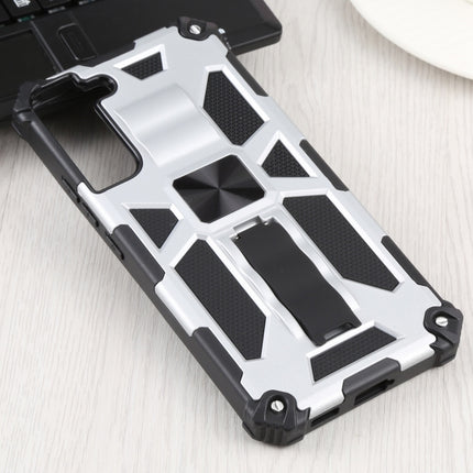 For Samsung Galaxy S22+ 5G Shockproof TPU + PC Magnetic Protective Phone Case with Holder(Silver)-garmade.com