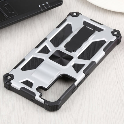 For Samsung Galaxy S22+ 5G Shockproof TPU + PC Magnetic Protective Phone Case with Holder(Silver)-garmade.com