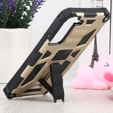 For Samsung Galaxy S22+ 5G Shockproof TPU + PC Magnetic Protective Phone Case with Holder(Gold)-garmade.com