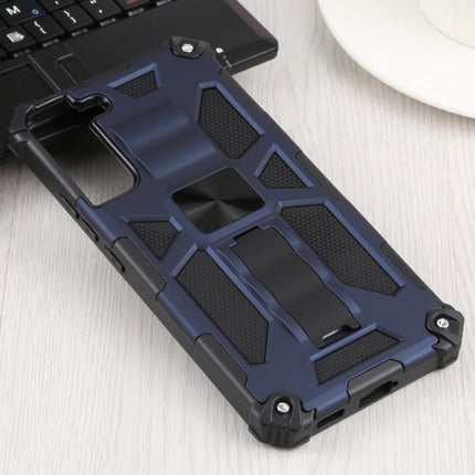 For Samsung Galaxy S22+ 5G Shockproof TPU + PC Magnetic Protective Phone Case with Holder(Blue)-garmade.com