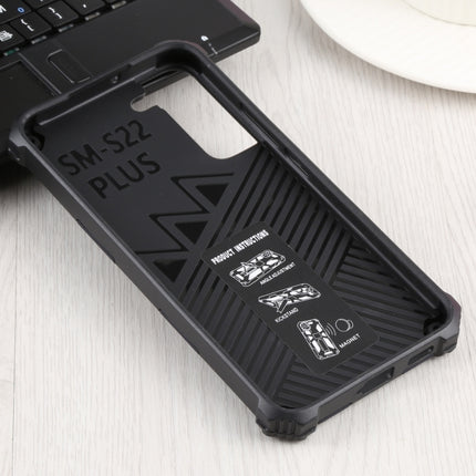 For Samsung Galaxy S22+ 5G Shockproof TPU + PC Magnetic Protective Phone Case with Holder(Blue)-garmade.com