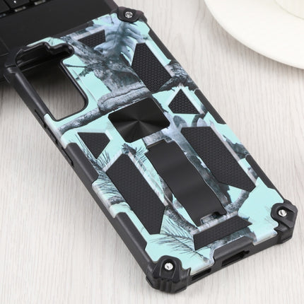 For Samsung Galaxy S22+ 5G Camouflage Armor Kickstand TPU + PC Magnetic Phone Case(Mint Green)-garmade.com