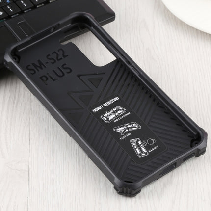 For Samsung Galaxy S22+ 5G Camouflage Armor Kickstand TPU + PC Magnetic Phone Case(Mint Green)-garmade.com