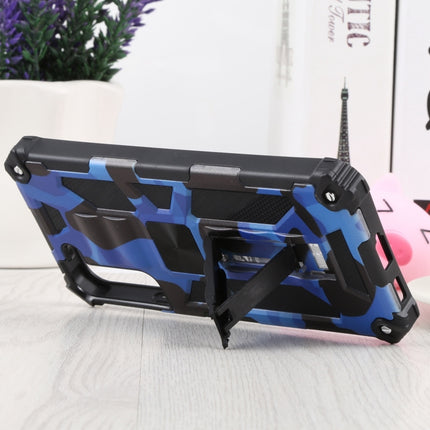 For Samsung Galaxy S22+ 5G Camouflage Armor Kickstand TPU + PC Magnetic Phone Case(Dark Blue)-garmade.com