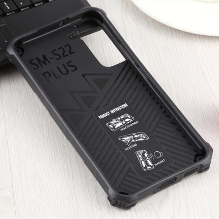 For Samsung Galaxy S22+ 5G Camouflage Armor Kickstand TPU + PC Magnetic Phone Case(Army Green)-garmade.com
