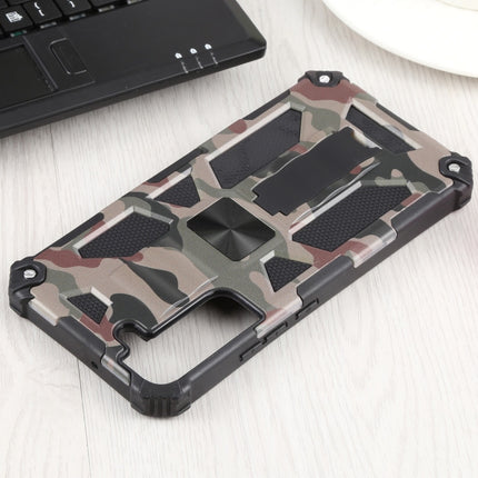 For Samsung Galaxy S22+ 5G Camouflage Armor Kickstand TPU + PC Magnetic Phone Case(Army Green)-garmade.com