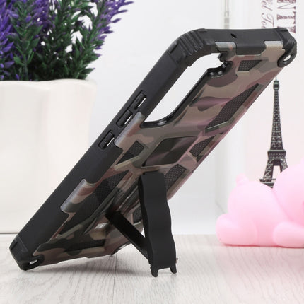 For Samsung Galaxy S22+ 5G Camouflage Armor Kickstand TPU + PC Magnetic Phone Case(Army Green)-garmade.com