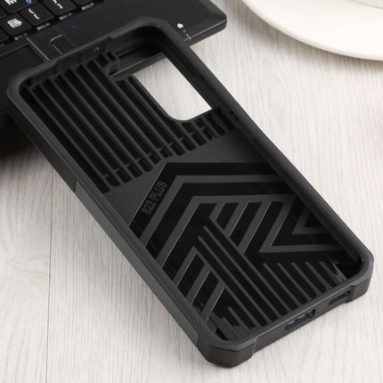 For Samsung Galaxy S22+ 5G Sliding Camera Cover Design PC + TPU Shockproof Phone Case with Ring Holder & Card Slot(Dark Green)-garmade.com