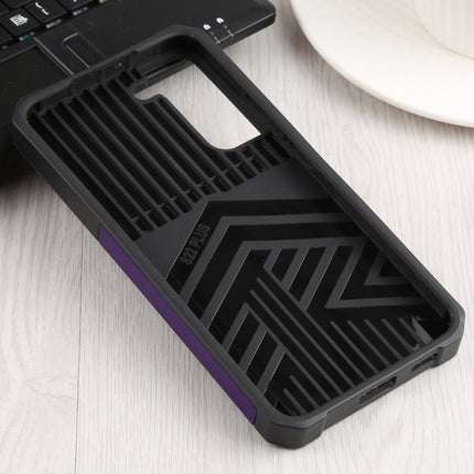 For Samsung Galaxy S22+ 5G Sliding Camera Cover Design PC + TPU Shockproof Phone Case with Ring Holder & Card Slot(Purple)-garmade.com