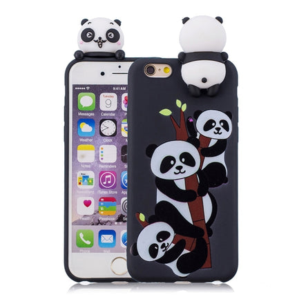 For iPhone 6 Shockproof Cartoon TPU Protective Case(Three Pandas)-garmade.com