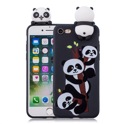 For iPhone 7 / 8 Shockproof Cartoon TPU Protective Case(Three Pandas)-garmade.com