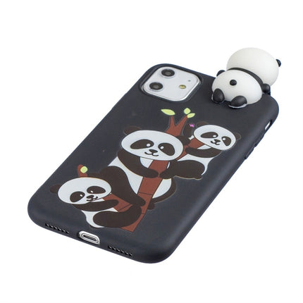 For iPhone 11 Shockproof Cartoon TPU Protective Case(Three Pandas)-garmade.com