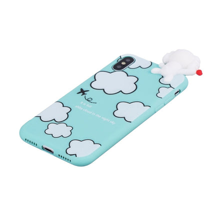 For iPhone X / XS Shockproof Cartoon TPU Protective Case(Clouds)-garmade.com
