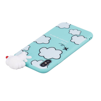 For iPhone X / XS Shockproof Cartoon TPU Protective Case(Clouds)-garmade.com