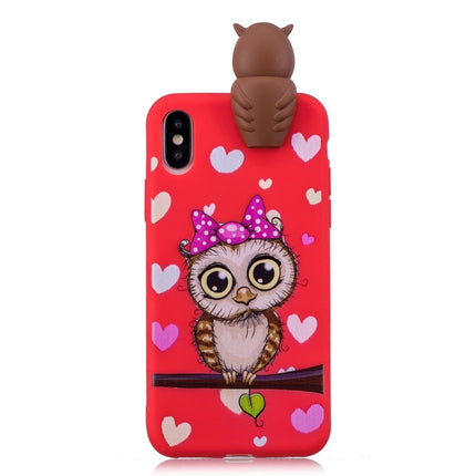 For iPhone X / XS Shockproof Cartoon TPU Protective Case(Red Owl)-garmade.com