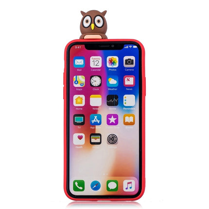 For iPhone X / XS Shockproof Cartoon TPU Protective Case(Red Owl)-garmade.com